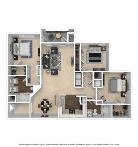three bed two bath 1,441 square foot floor plan
