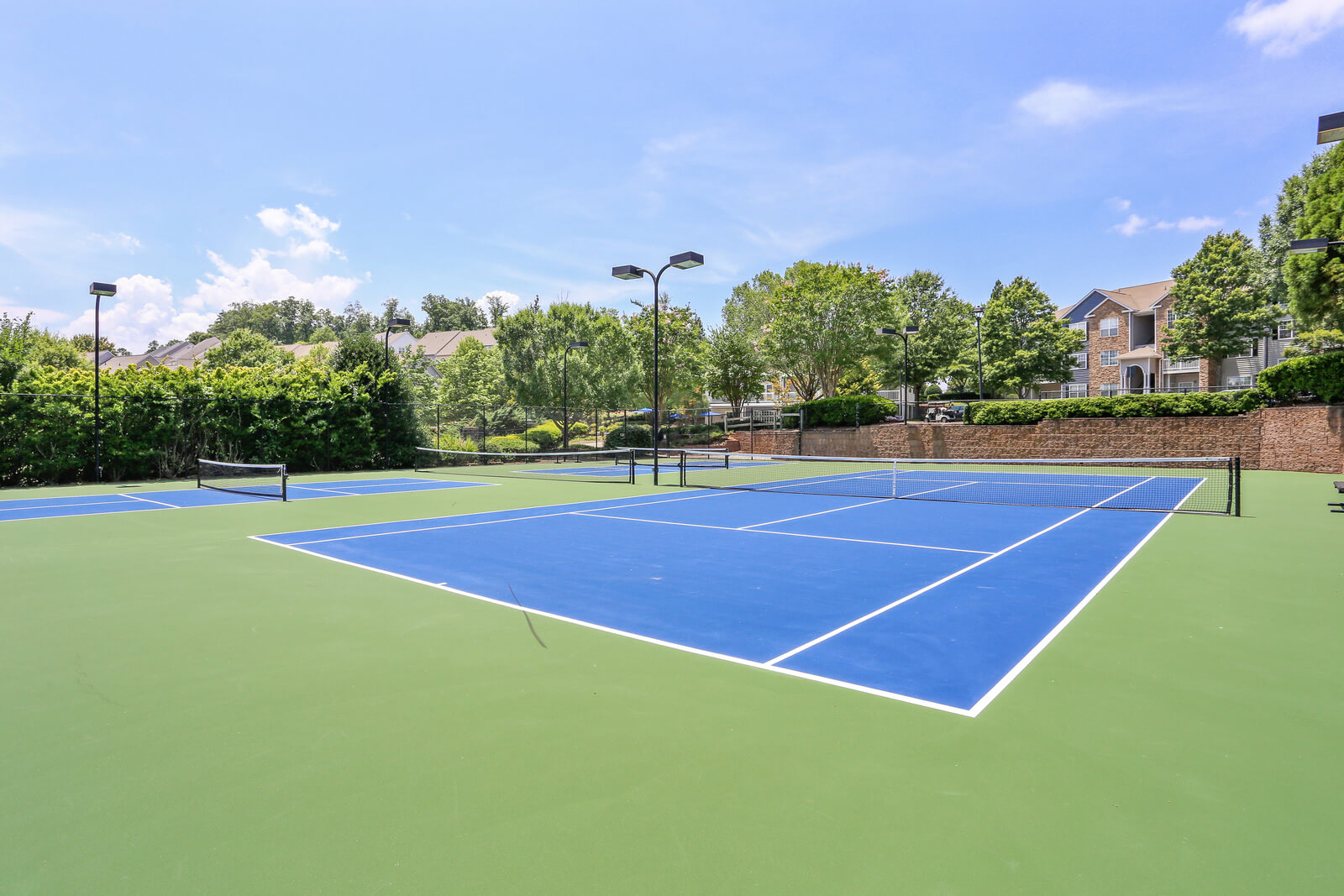 lighted tennis and pickle-ball courts